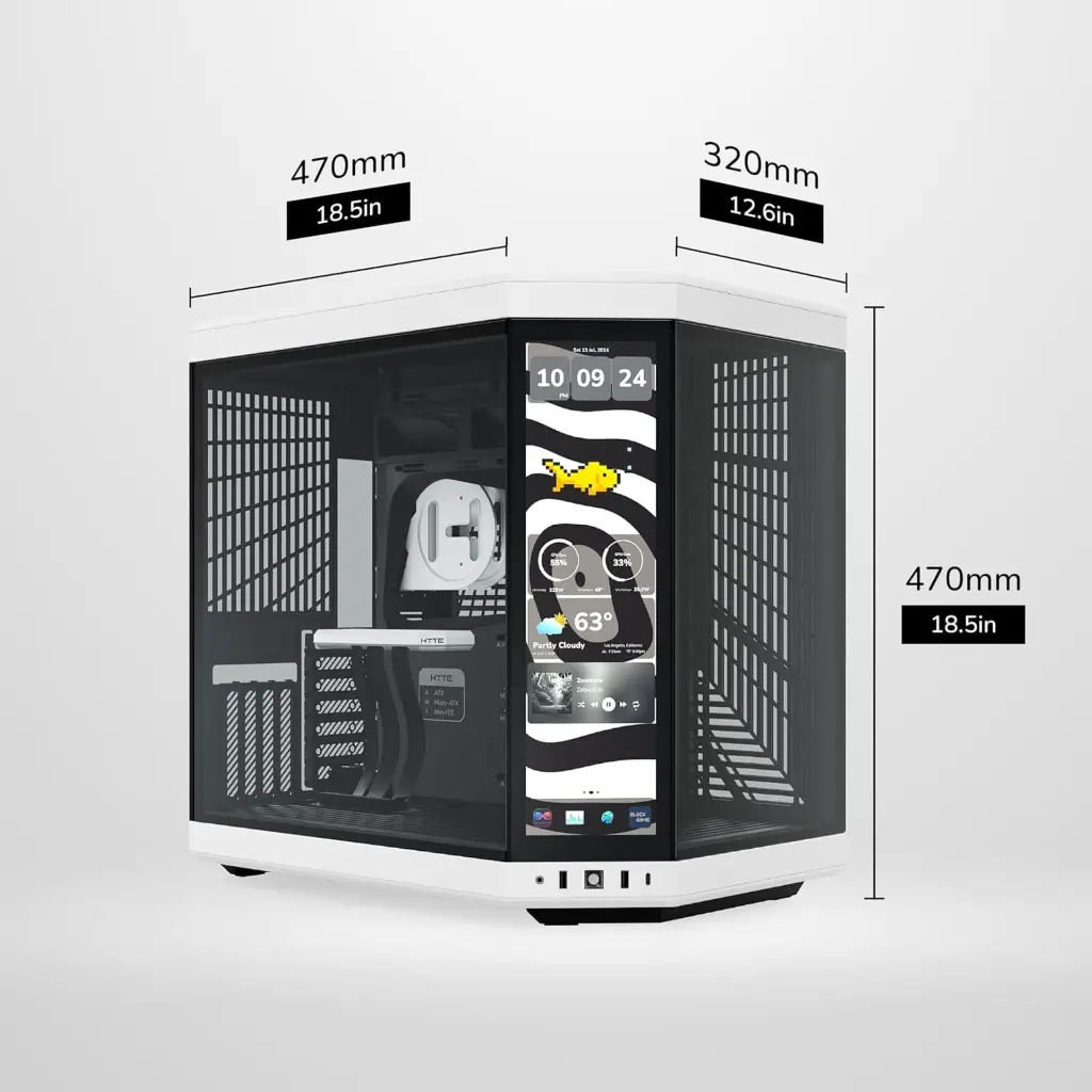 Case PC HYTE MESH Y70 Touch infinite Blanco Negro CS-HYTE-Y70TTI-WB 2.0 (8).webp