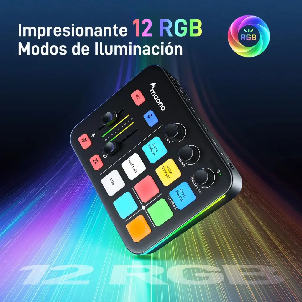 Interfaz de Audio Maono G1 NEO RGB Negro Bluetooth USB 2.0 (8).webp