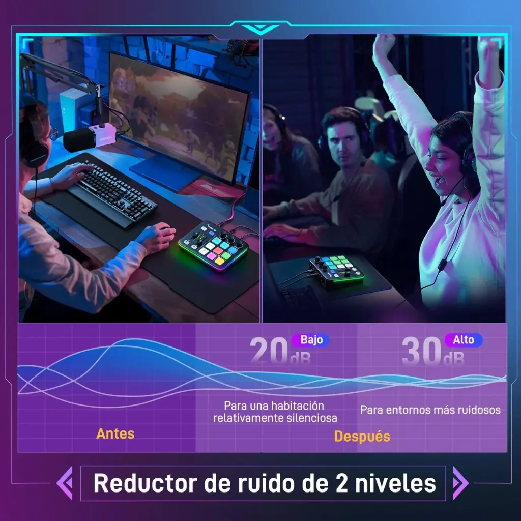 Interfaz de Audio Maono G1 NEO RGB Negro Bluetooth USB 2.0 (3).webp