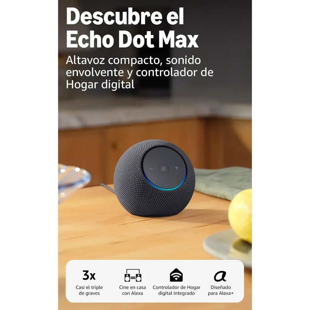 Amazon Echo Dot Max Morado, Blanco, Grafito (11).webp