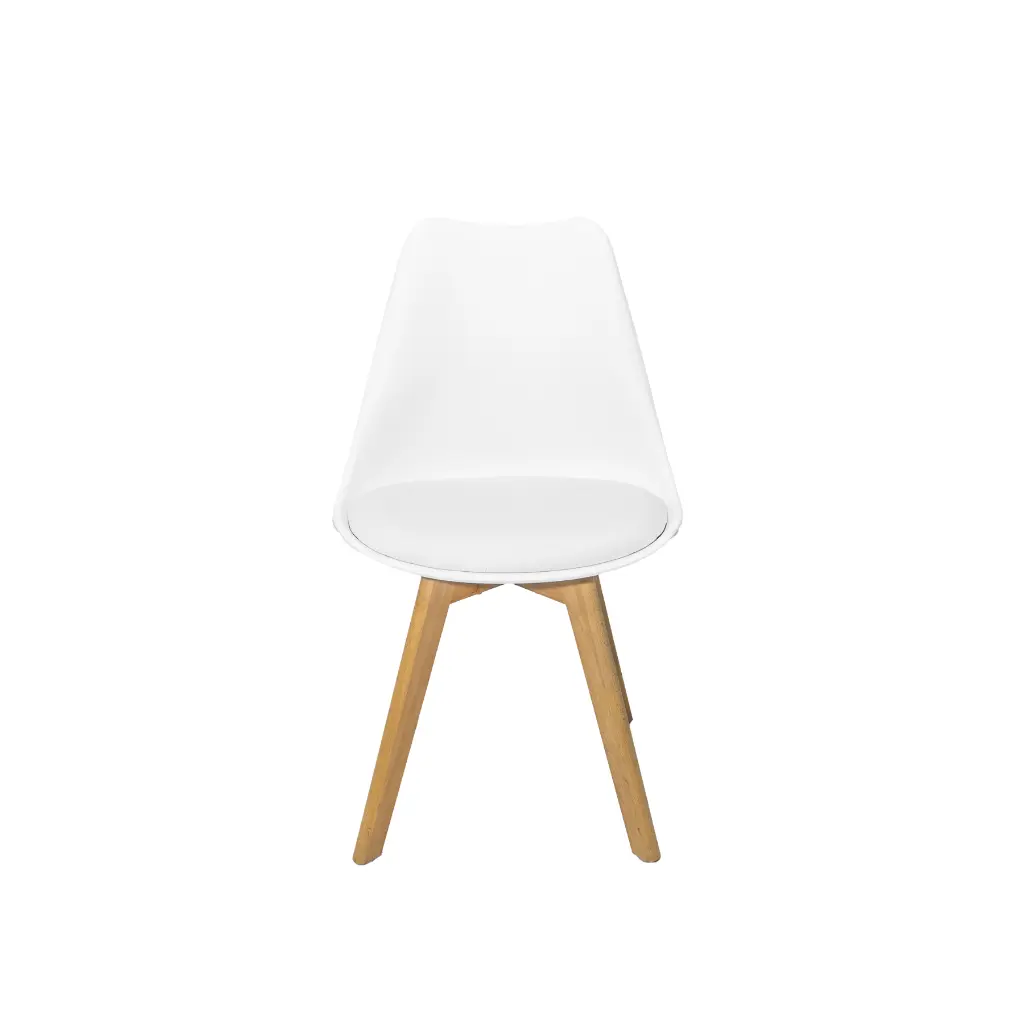Silla de Espera base PVC Patas de Madera Blanca 2.webp