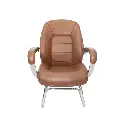 Silla de Espera Ejecutiva Cuero AM188C Cafe LIQUIDACION 2.webp