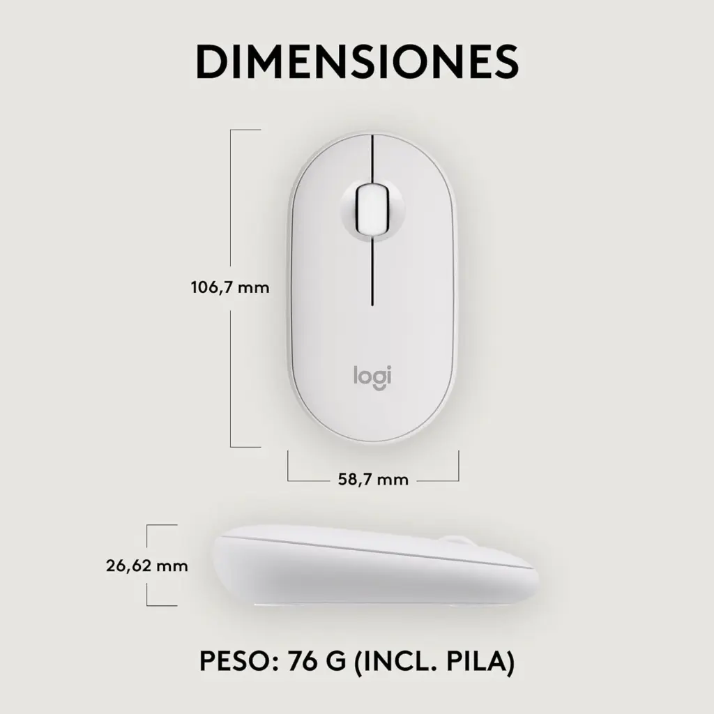 Logitech PEBBLE M350S Blanco 910-007047 3.0 (4).webp