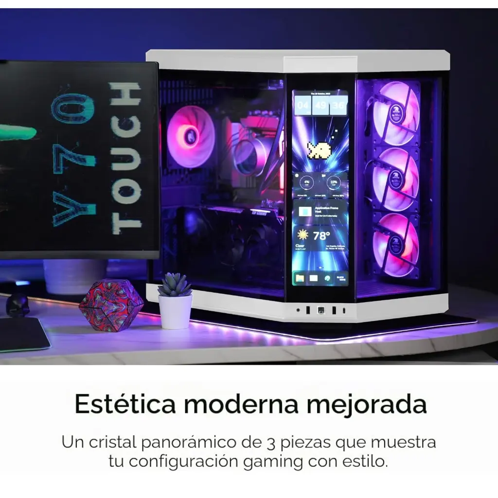 Case PC HYTE MESH Y70 Touch infinite Blanco Negro CS-HYTE-Y70TTI-WB 2.0 (10).webp