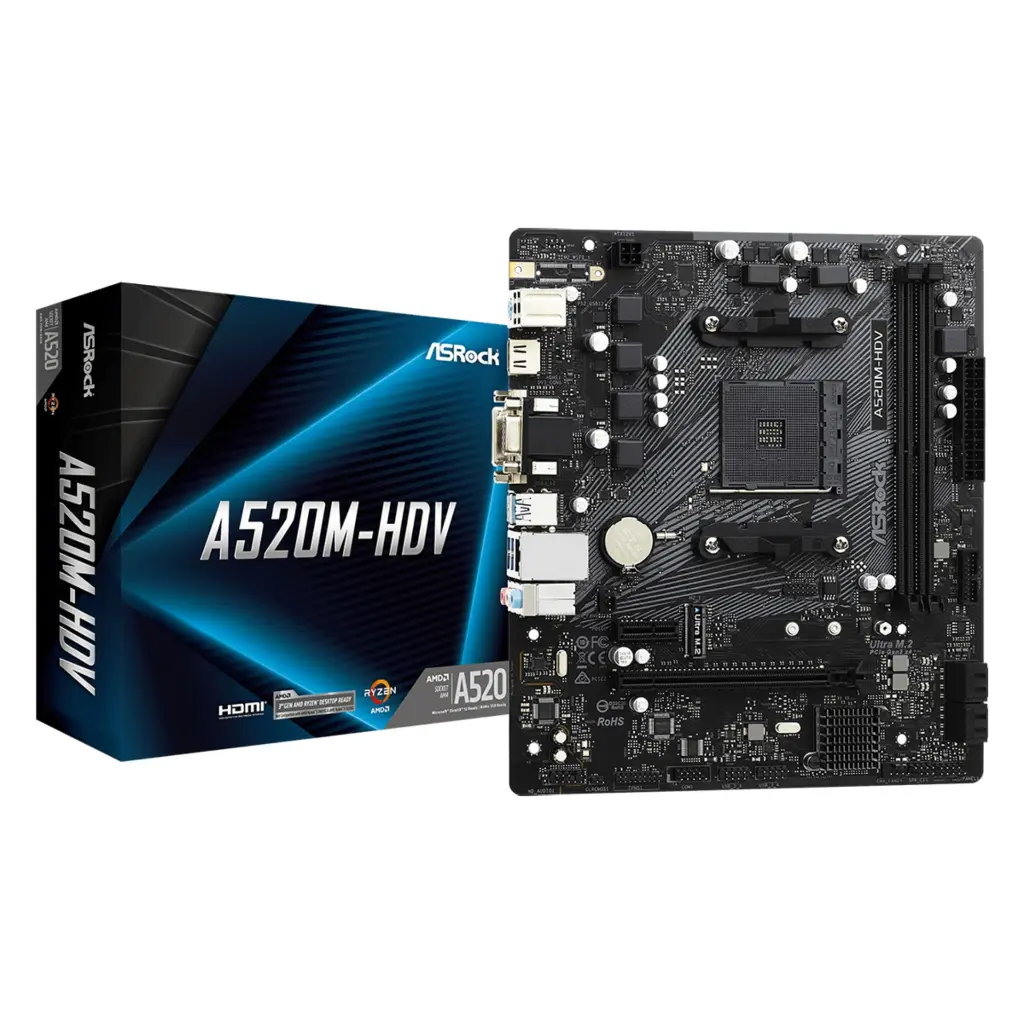 Tarjeta Madre Asrock A520M-HDV DDR4 90-MXBE50-A0UAYZ 2.0 (3).webp