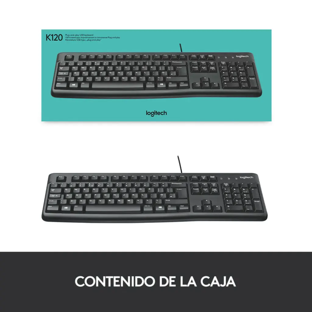Teclado USB Logitech K120 ESN Negro 920-004422 2.0.webp