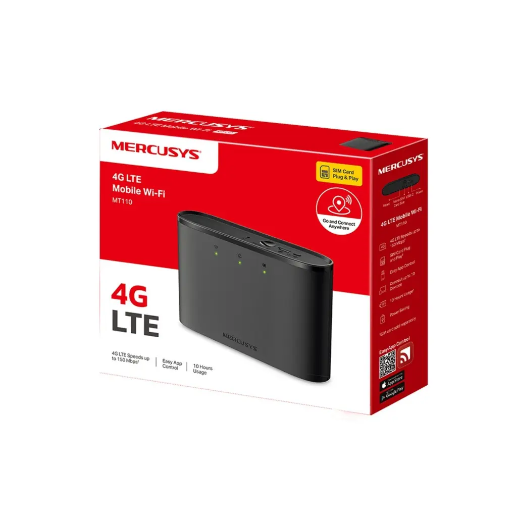 Router Inalámbrico Portátil MERCUSYS 4G LTE  150 Mbps 2,4 GHz Batería 2200 mAh MT110 2.0 (3).webp