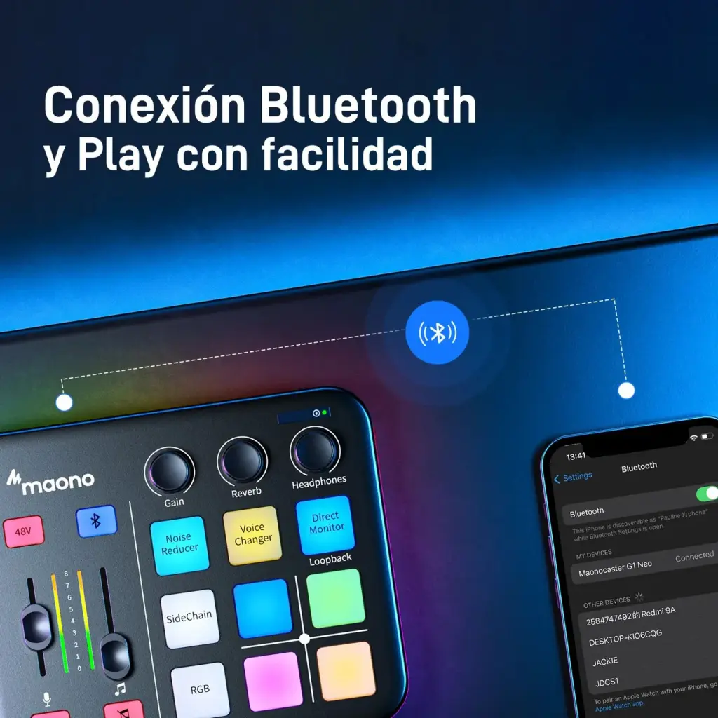 Interfaz de Audio Maono G1 NEO RGB Negro  Bluetooth  USB  2.0 (1).webp