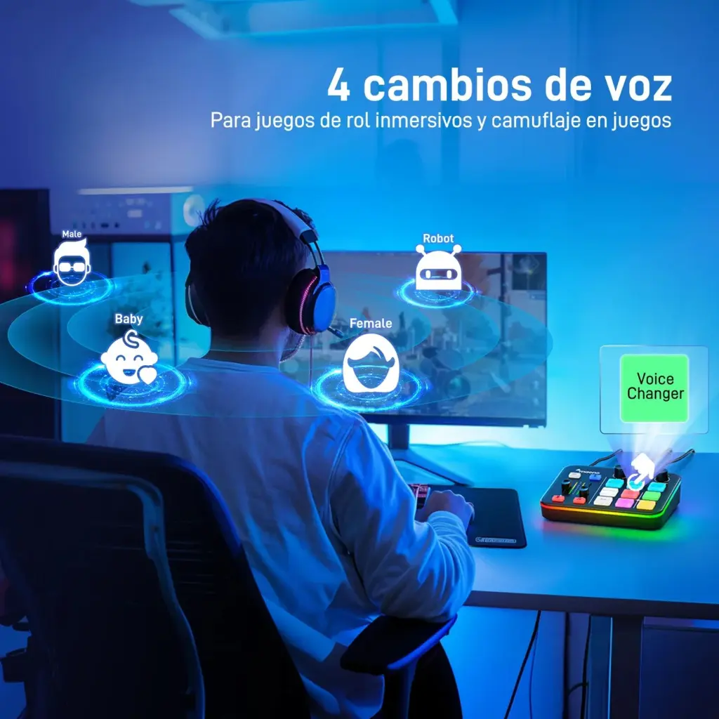 Interfaz de Audio Maono G1 NEO RGB Negro  Bluetooth  USB  2.0 (14).webp