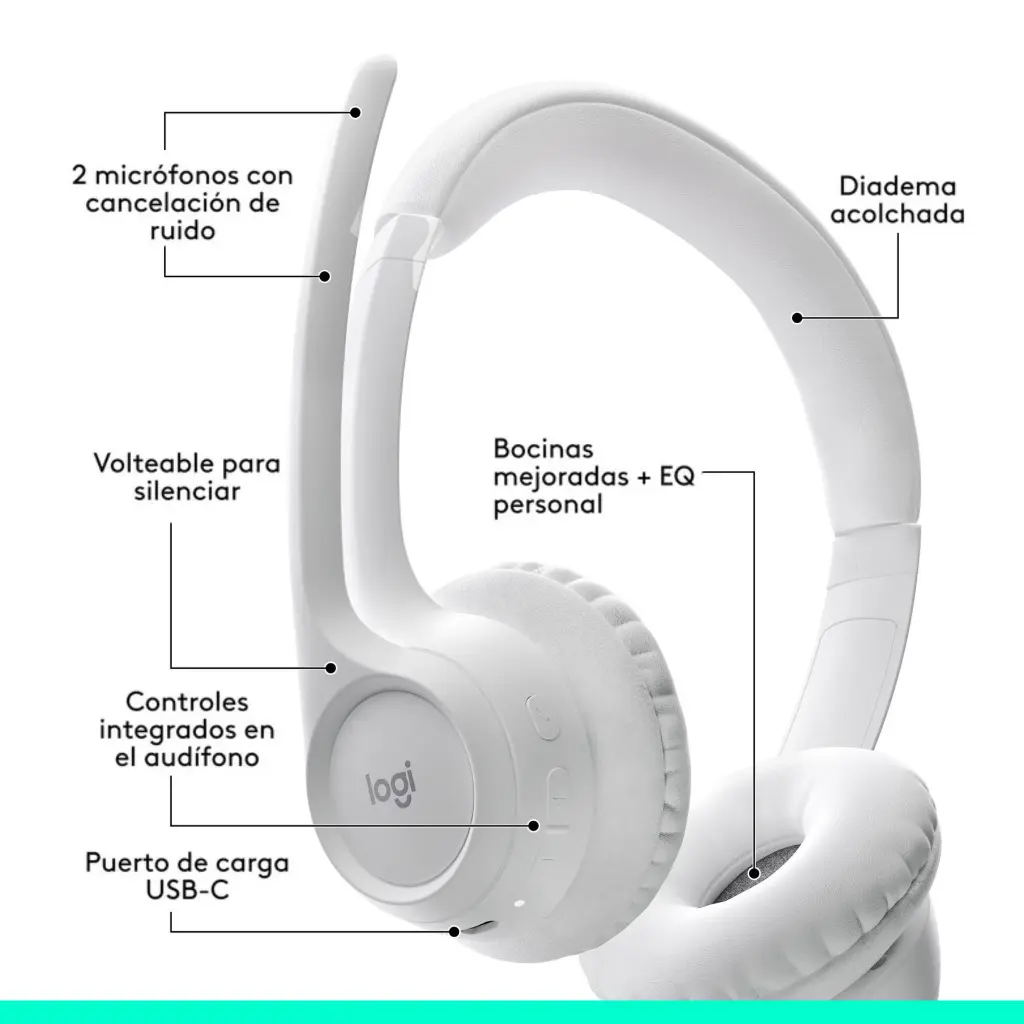 Audifono Logitech ZONE 300 Negro, Blanco, Rosado 2.0 (15).webp