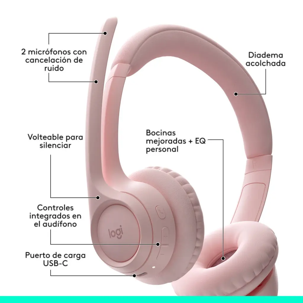 Audifono Logitech ZONE 300 Negro, Blanco, Rosado 2.0 (23).webp
