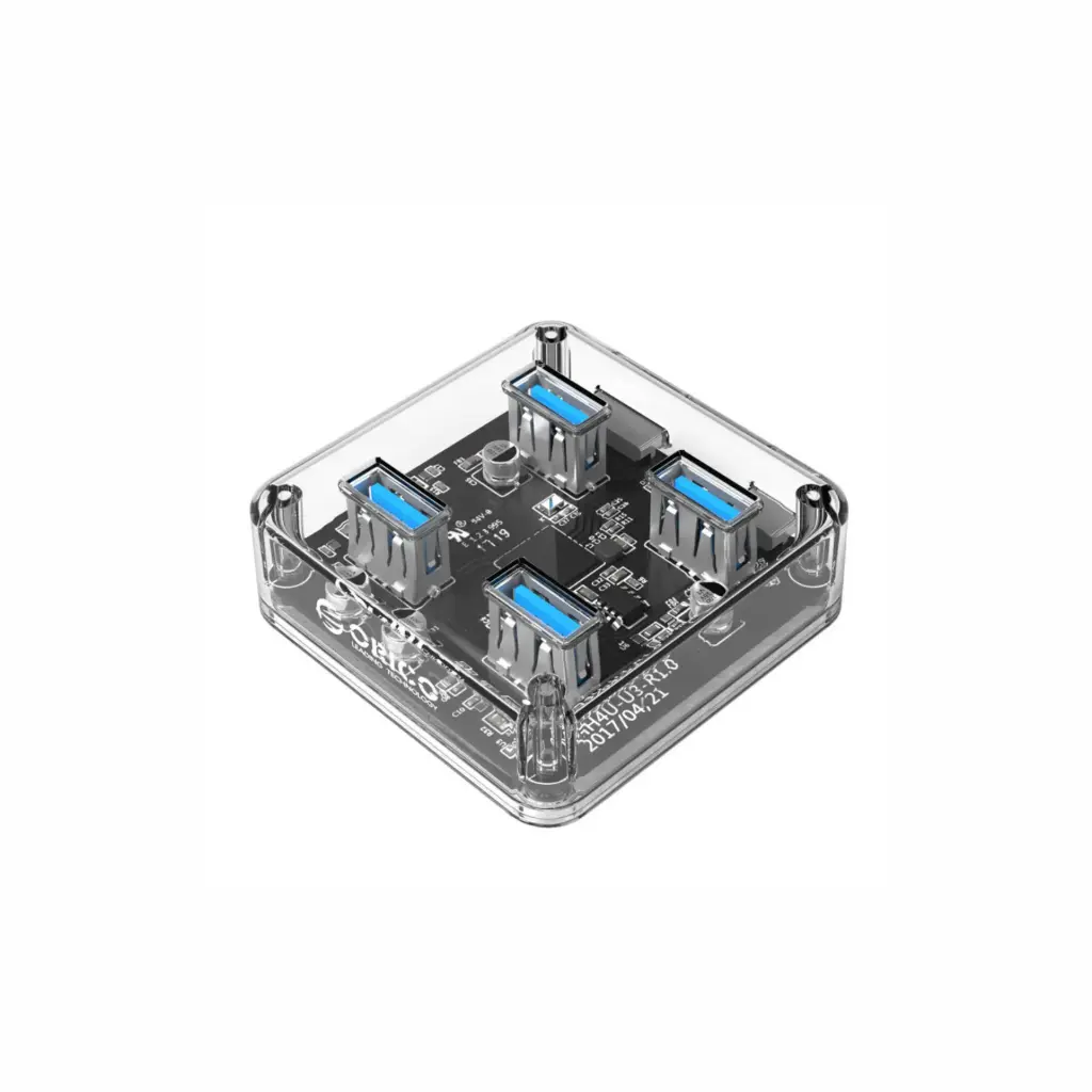 HUB USB 3.0 4 Puertos Cubo Orico MH4U-U3-03-CR-BP Transparente
