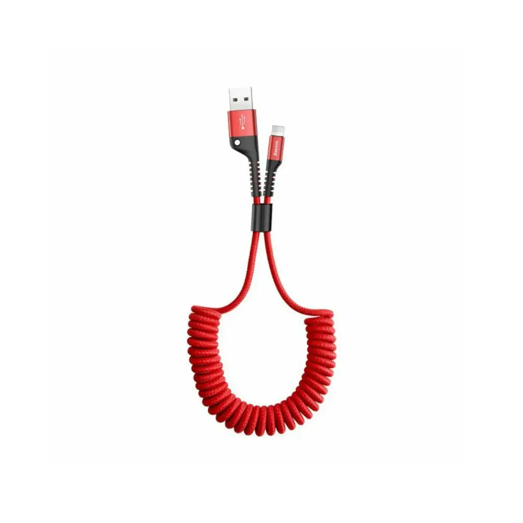 Cable USB a Lightning Baseus CALSR-09 Rojo Espiral