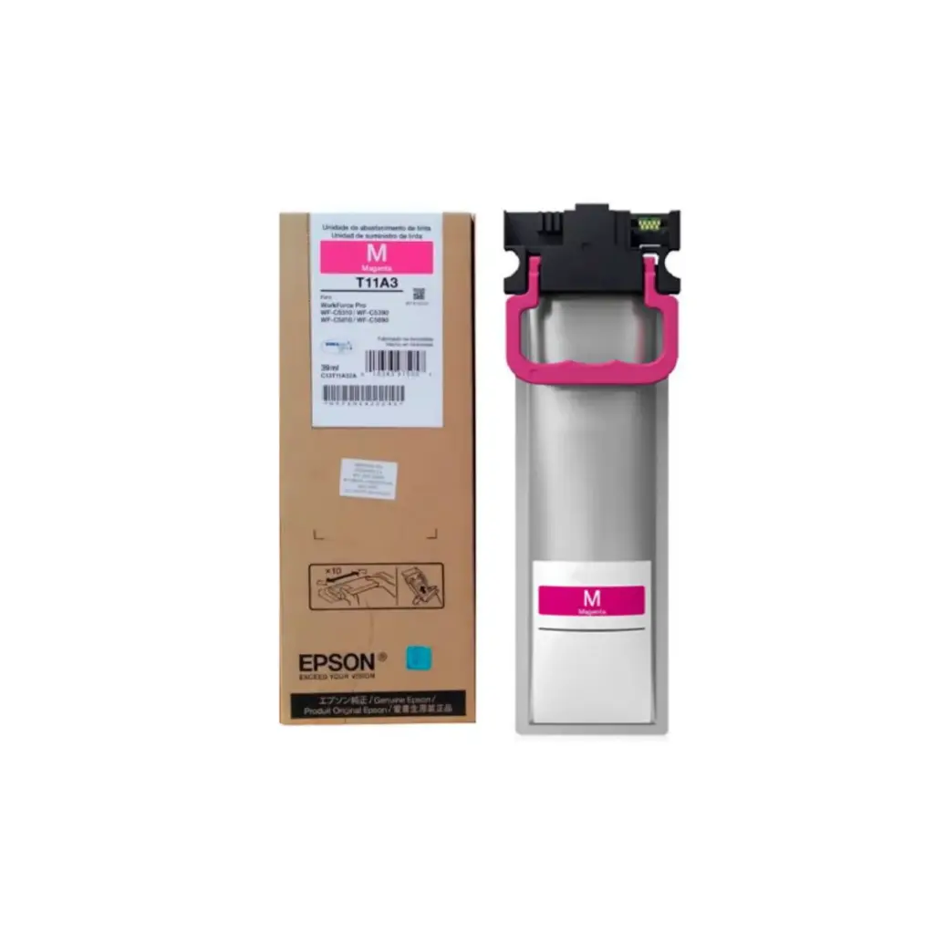 Bolsa de Tinta Epson T11A3 Magenta Durabrite WF5310/90 WF C5810/90 39ML