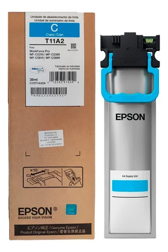 Bolsa de Tinta Epson T11A2 Cyan Durabrite WF5310/90 WF C5810/90 39ML