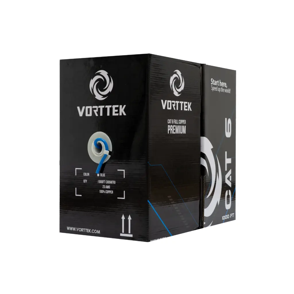 Caja de Cable UTP Cat6 Vorttek VK-17006 Certificado Fluke Full Cobre