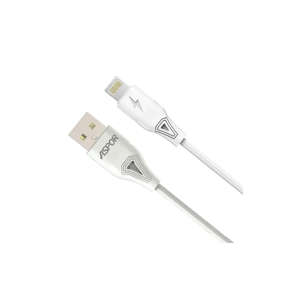 Cable USB a Lightning Aspor AC-06 1M Blanco