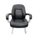 Silla de Espera Ejecutiva Cuero AM188C Negra LIQUIDACION
