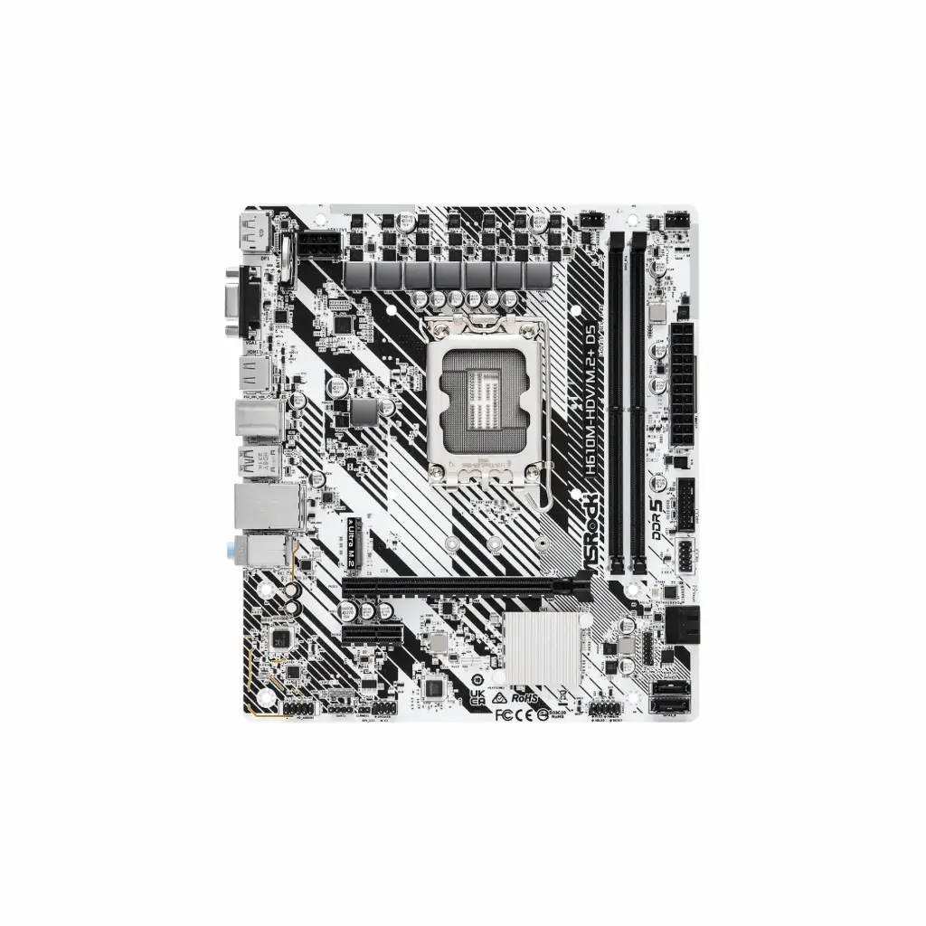 Tarjeta Madre PC LGA1700 Asrock H610M-HDV/M.2+ D5 DDR5 90-MXBM50-A0UAYAZ