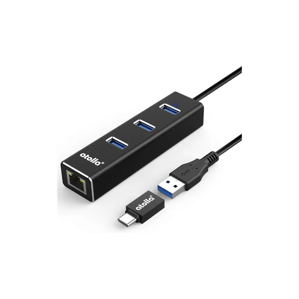 HUB USB-C 3 Puertos USB 3.0 + RJ45 10/100/1000 Mindpure LX10633
