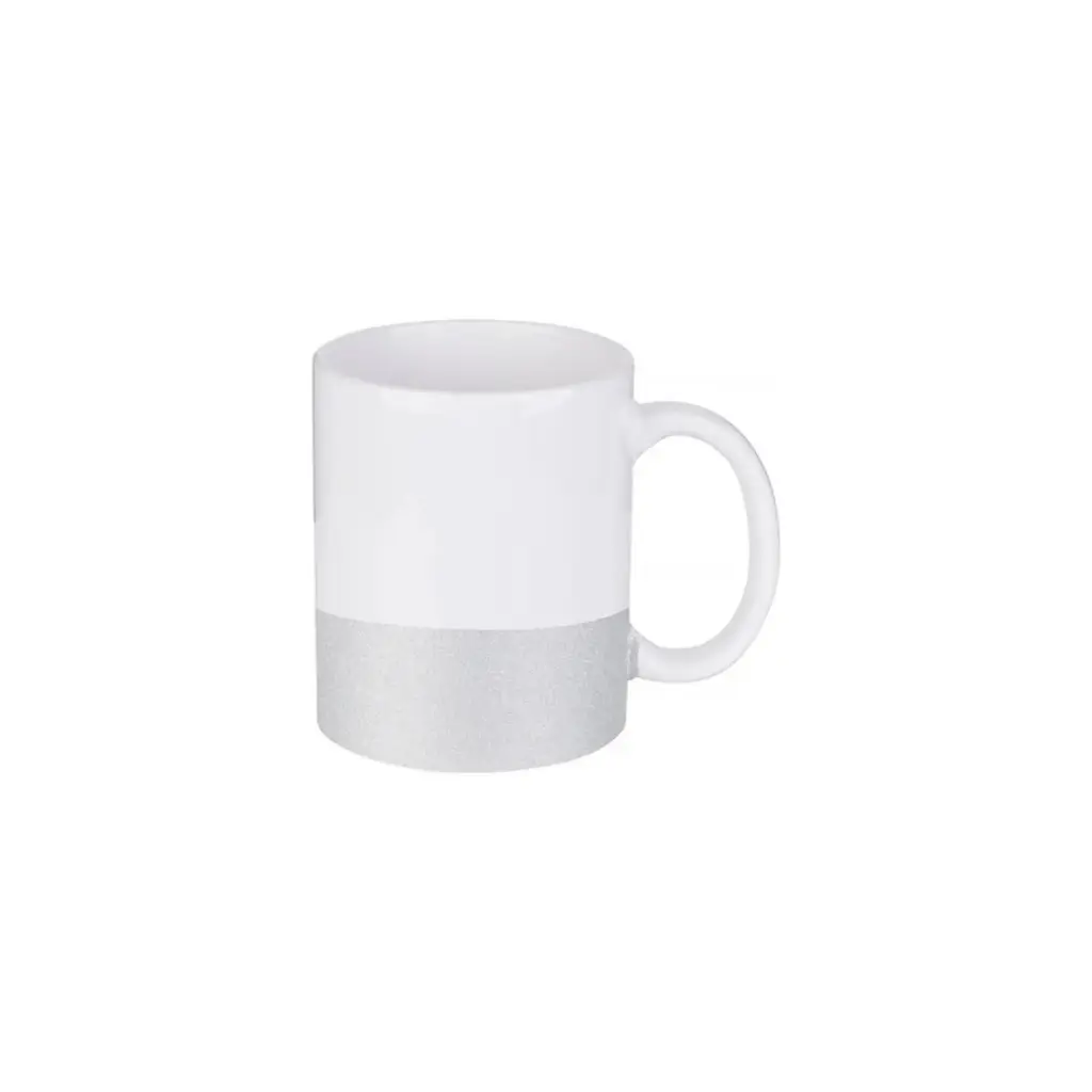 Sub/Taza de Ceramica para Sublimacion Spectra Silver 11oz/330ml Brillantina Inferior SP11GT-3-S