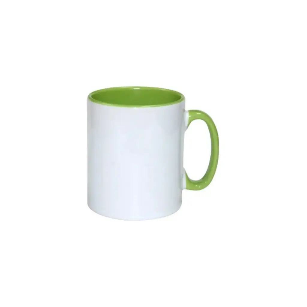 Sub/Taza de Ceramica para Sublimacion Spectra Blanca 10oz Fondo Verde SP10T-03
