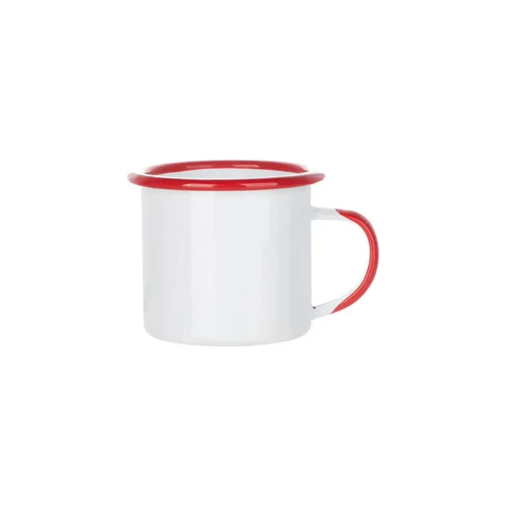 Sub/Taza de Metal para Sublimacion Spectra Blanca 12oz/360ml Detalle Rojo SP04T-RD