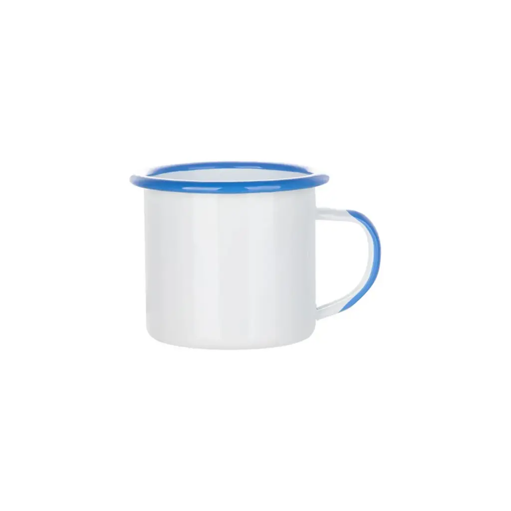 Sub/Taza de Metal para Sublimacion Spectra Blanca 12oz/360ml Detalle Ligth Azul SP04T-LB