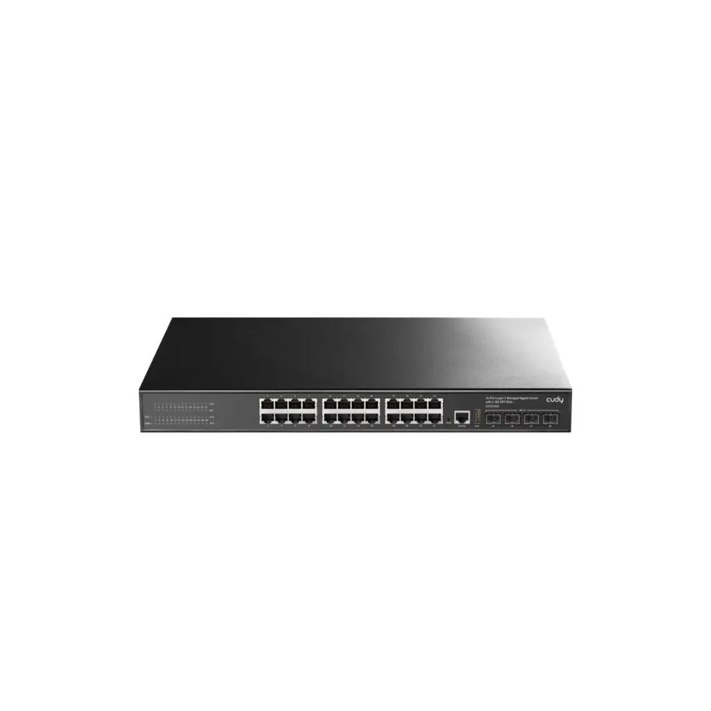 Switch de 24 Puertos L3 Cudy GS5024S4 100/1000 Gigabit  + 4 Gigabit SFP Ports + 1Console Port 1U Rack Mount