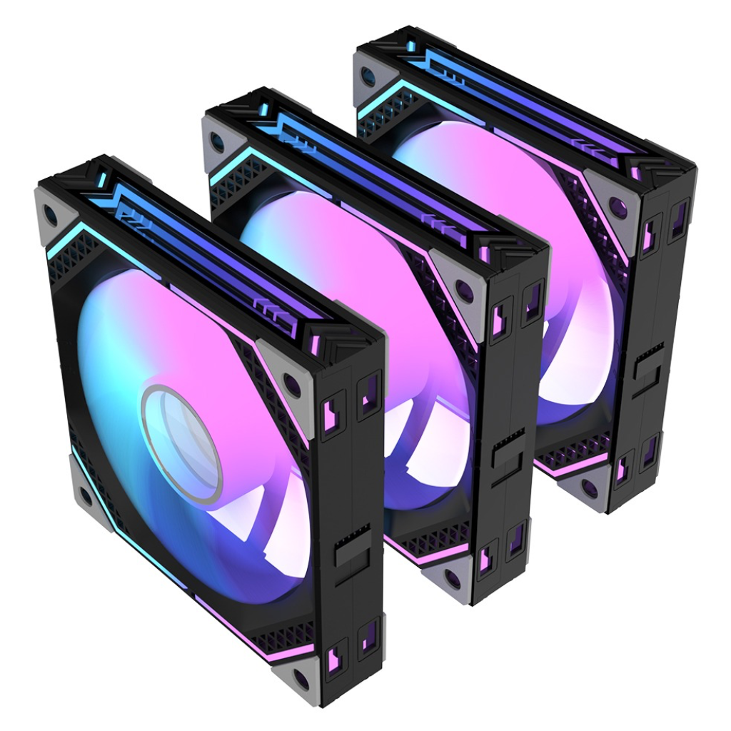 Kit de Ventiladora Case 120mm ALSEYE Mirror III-B-K RGB Negro