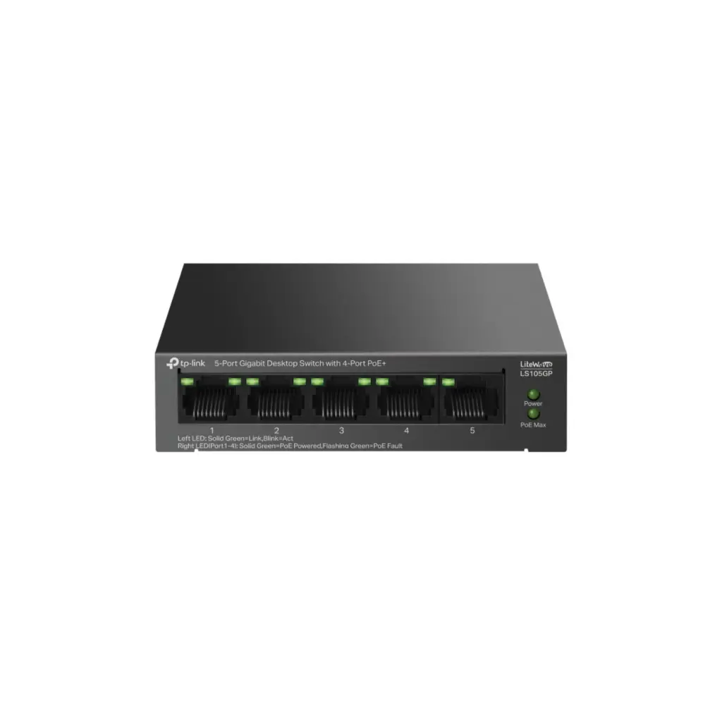 Switch de 5 Puertos TP-Link LS105GP con 5P Poe+ MAX 65W