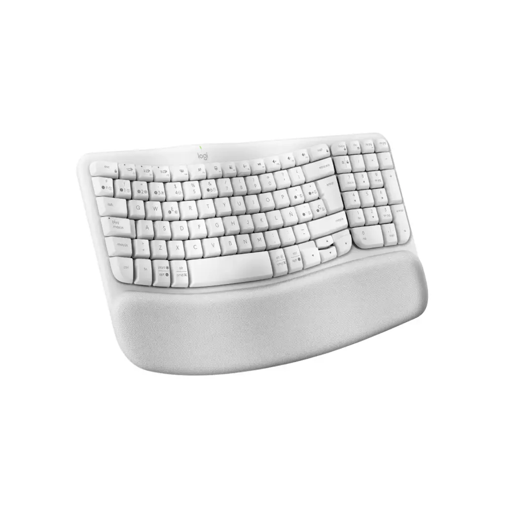 Teclado Inalambrico Logitech Wave Ergonomico Blanco Español 920-012279 12MG