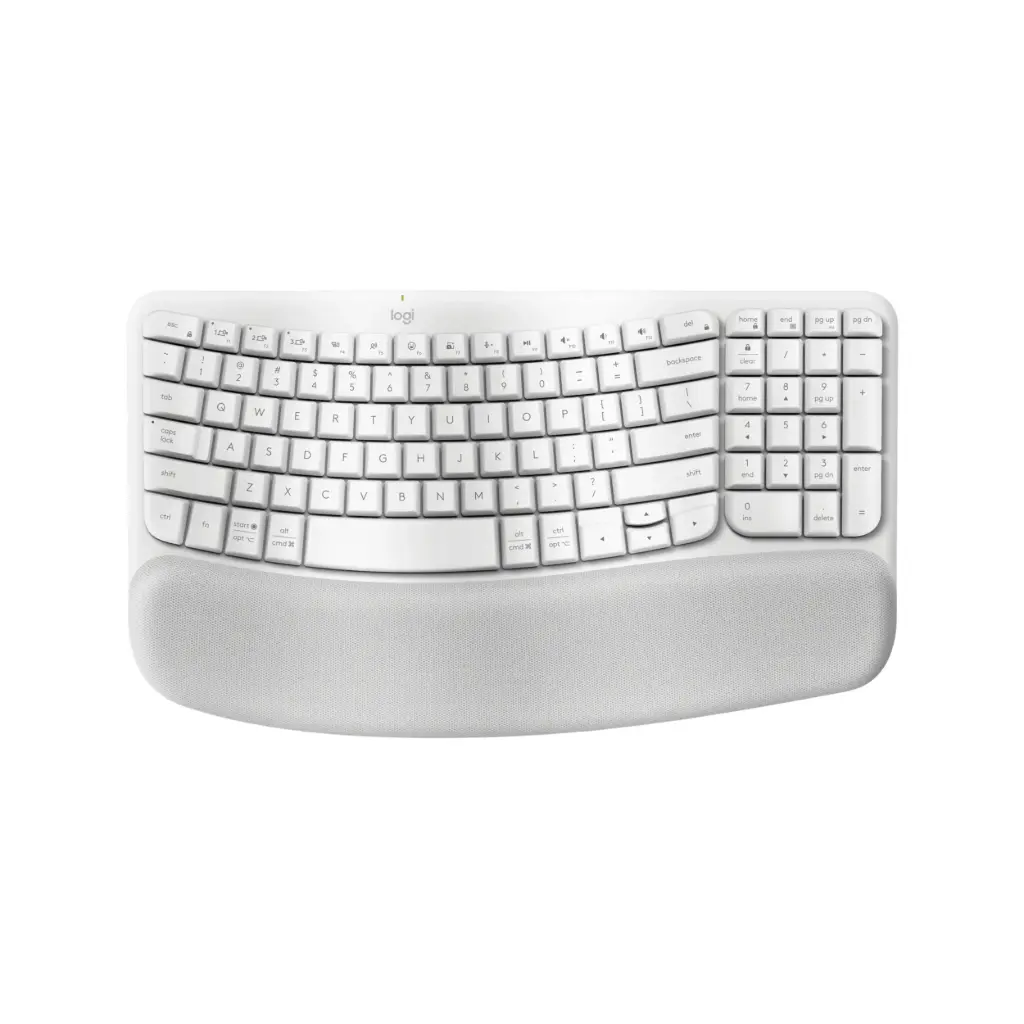 Teclado Inalambrico Logitech Wave Keys Ergonomico Blanco Español 920-012279