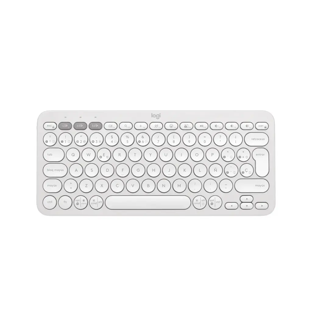Teclado Inalambrico Bluetooth Logitech Pebble  KEYS 2  70% Membrana K380S Blanco 920-011784 Español