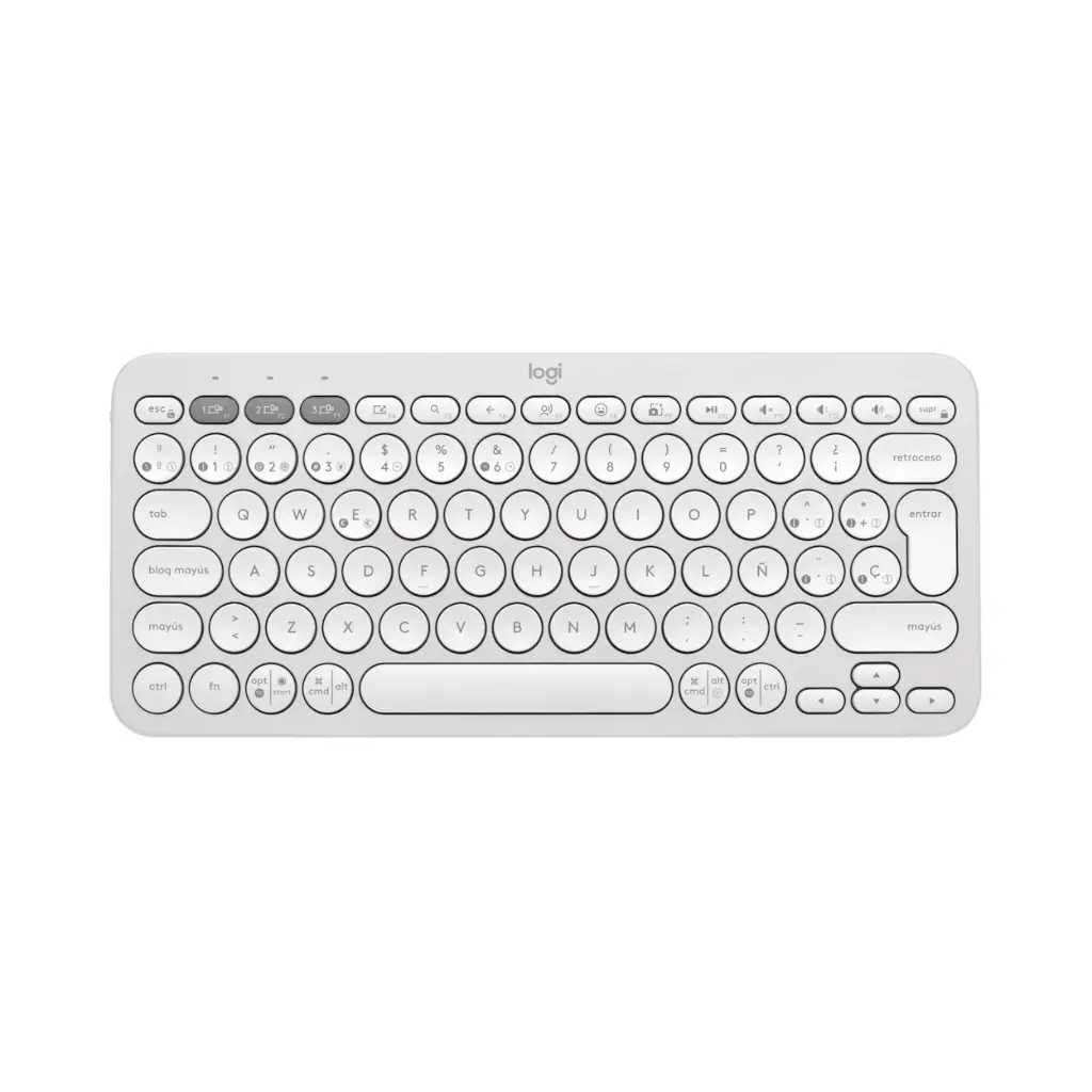 Teclado Inalambrico Bluetooth Logitech Pebble KEYS 2 70% Membrana K380S Blanco 920-011784 Español