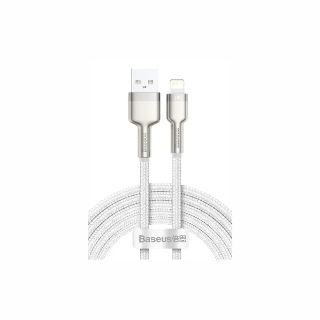 Cable USB a Lightning Baseus Cafule Series Metal CALJK-B02 2m Blanco