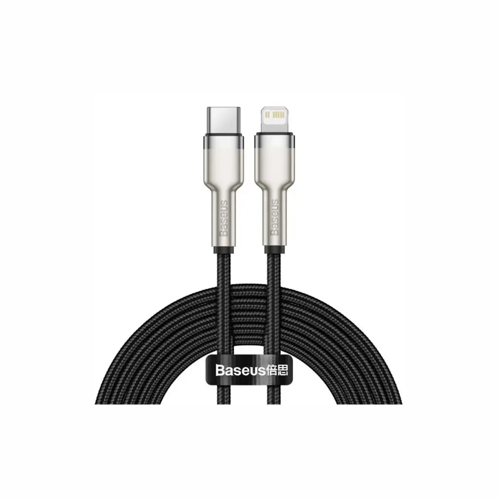 Cable USB-C a Lightning Baseus Cafule Series Metal CATLJK-B01 2m Negro