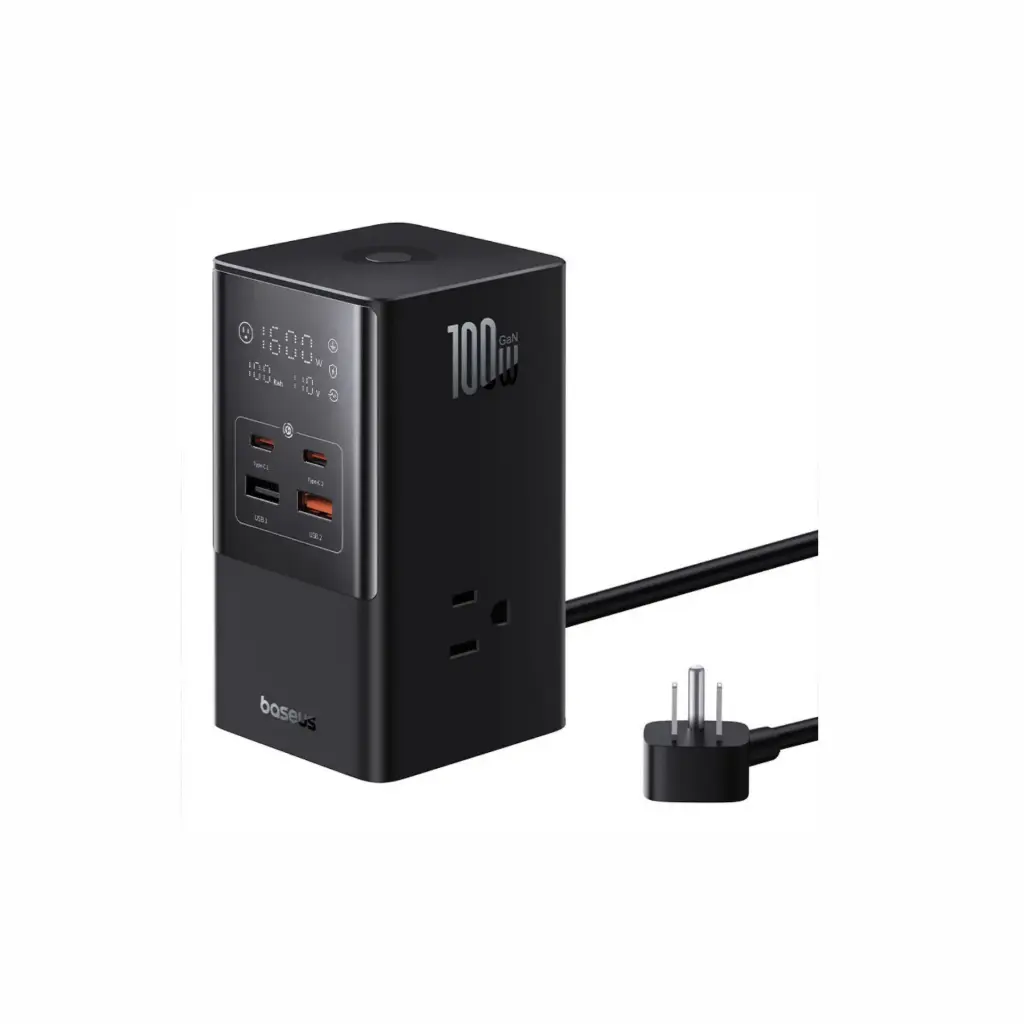 Estacion de Carga Baseus PowerCombo Tower 3AC + 2USB + 2 USB-C 100W E00023608113-00