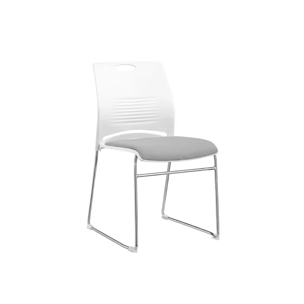 Silla de Espera Acolchonada Gris /Blanco