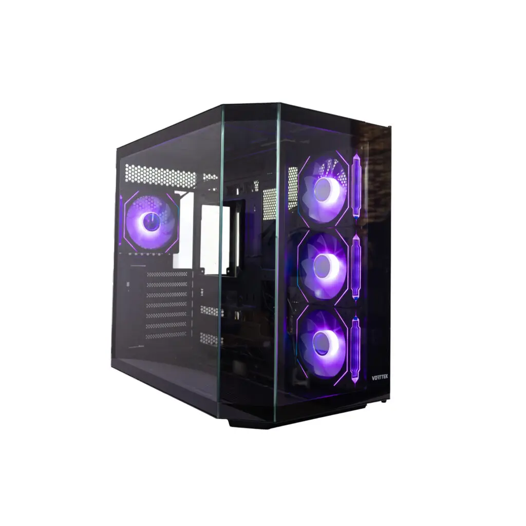 Case P/Computadora Vorttek PhantomSteel Gaming VK-430GS RGB Negro + 4 Ventiladoras RGB