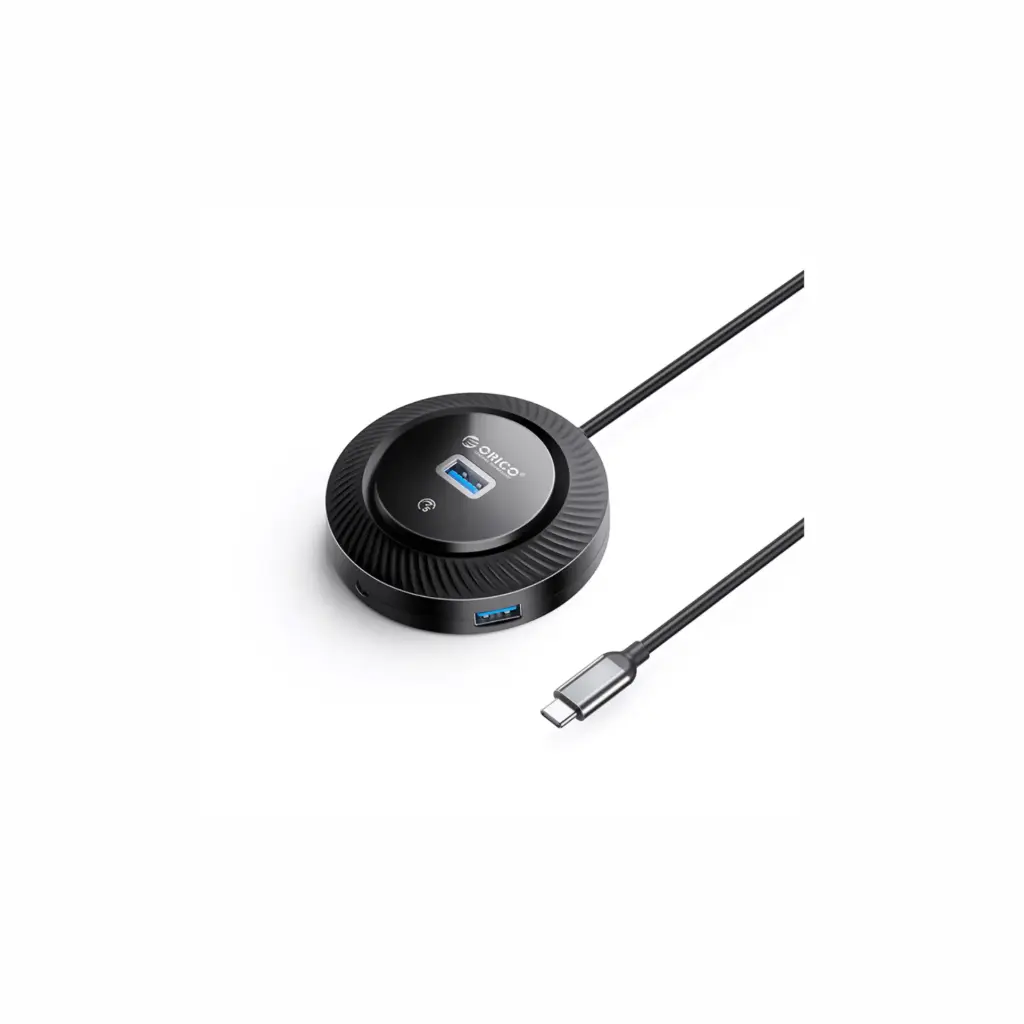 HUB USB-C a 1 Puerto 3.0+ 2 USB A + 3.5MM + USB-C 0.3mt Orico YK3-C2-03-BK-BP