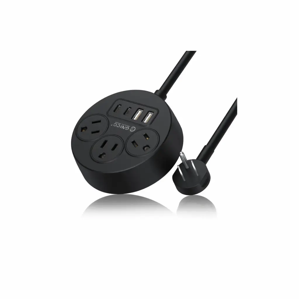 Estacion de Carga Orico PSO-3A2U2C-US-BK-1.5M-BP 3 Conector 110v + 2 USB-A + 2 USB-C Negro