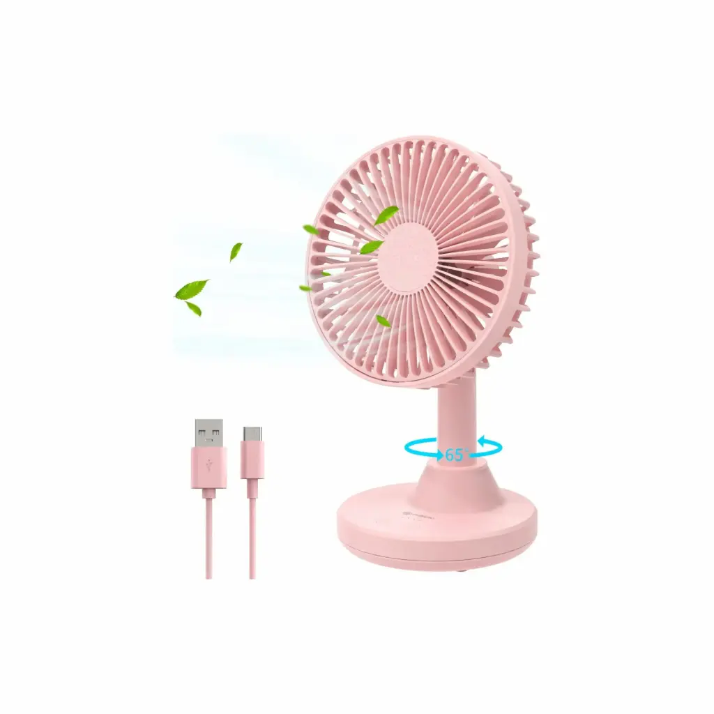 Ventilador de Escritorio Recargable iDsonix OF01-PK-BP Rosado