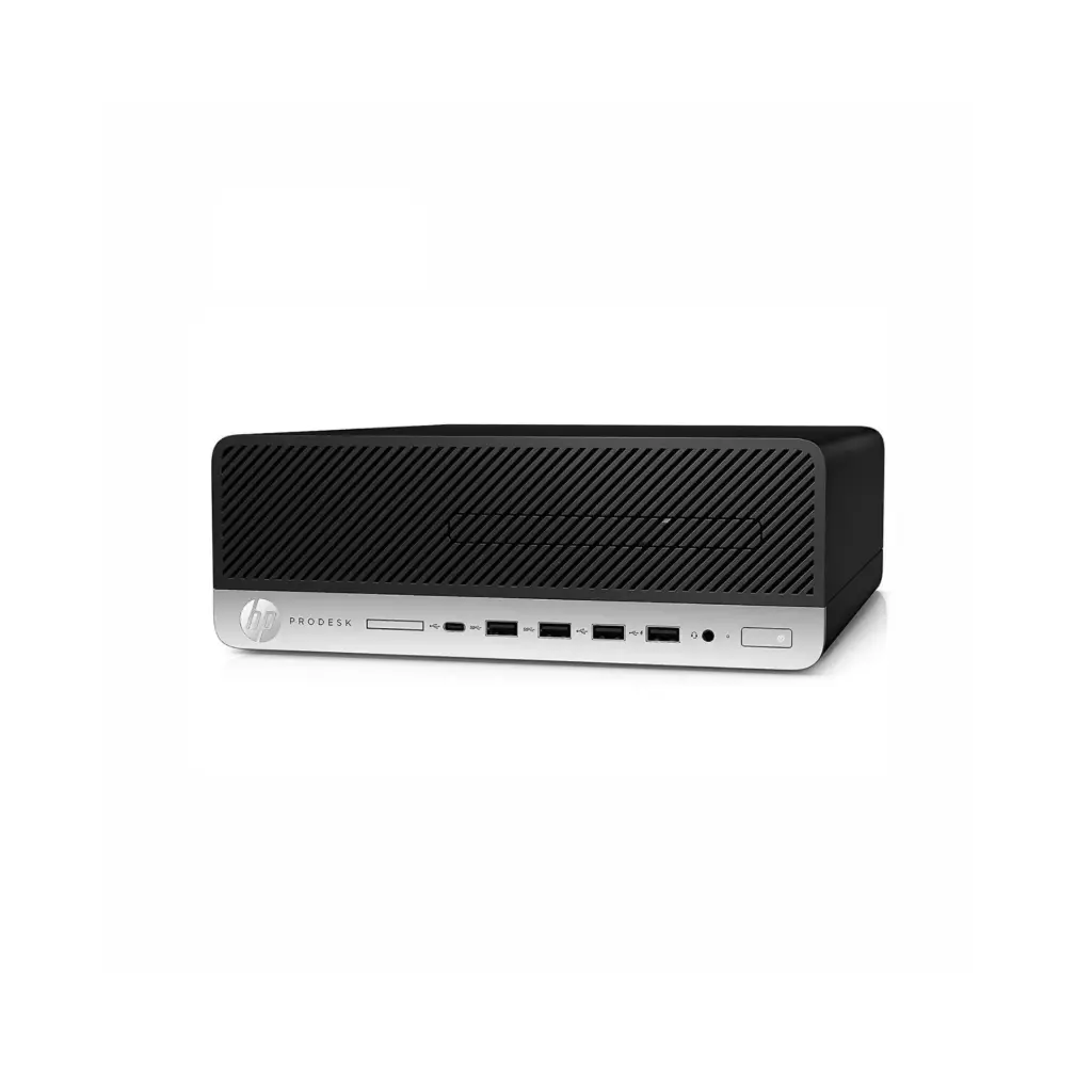Compu R HP ProDesk 600 G4 SFF i5-8500/8GB/SSD 256GB/W11P Reacondicionada + Kaspersky Plus 1 Usuario / 1 AÑO + Mesa de Vidrio Patas de Metal 1010202312