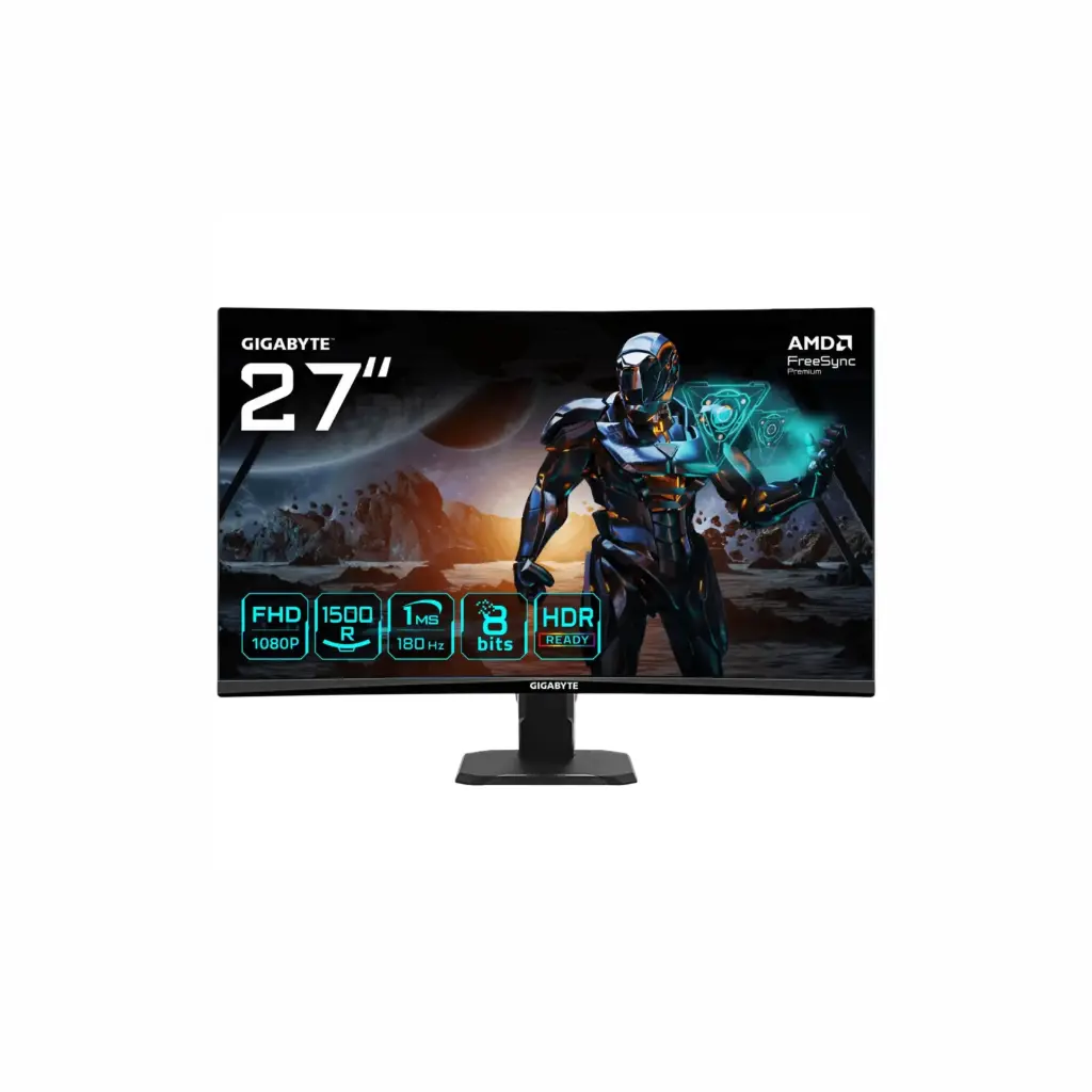 Monitor LED 27'' Curvo Gamer GIGABYTE GS27FC | FHD 180Hz 1ms (2xHDMI/DP)