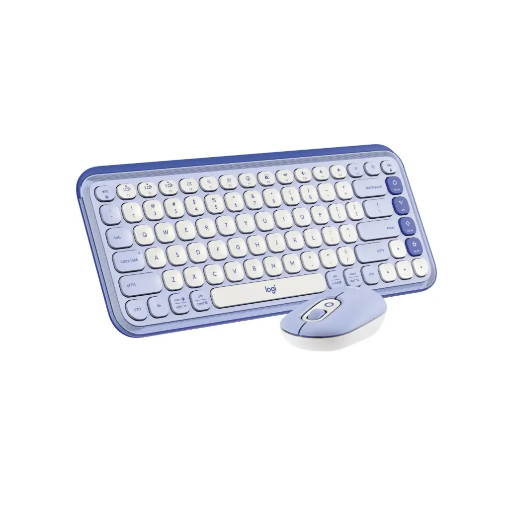 Kit de Teclado y Mouse Inalambrico / Bluetooth Logitech Pop Icon 920-013054  Español Lila