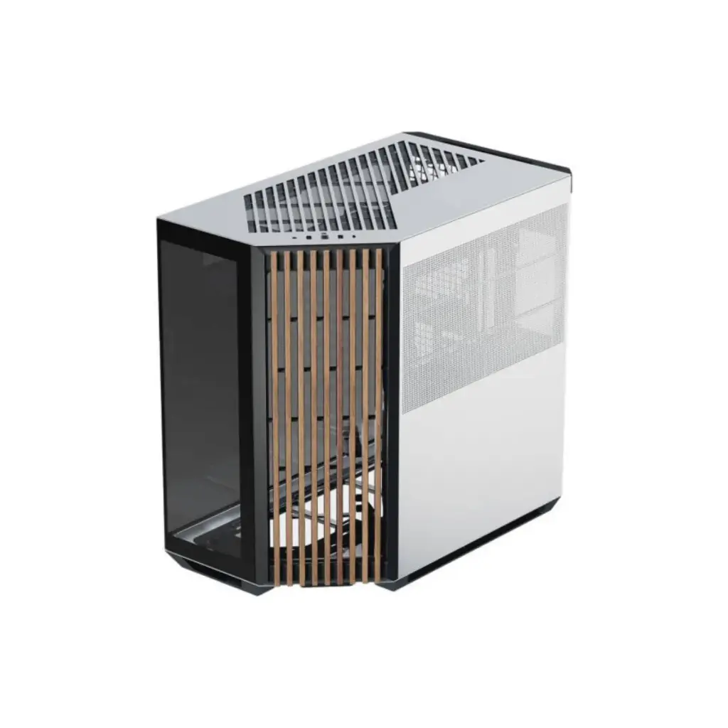 Case P/Computadora APNX V1-W-BW-V1 MID Tower Sin Fuente Blanco/Madera/Negro