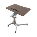 Escritorio Movible con Ruedas con Brazo Neumático Color Maple