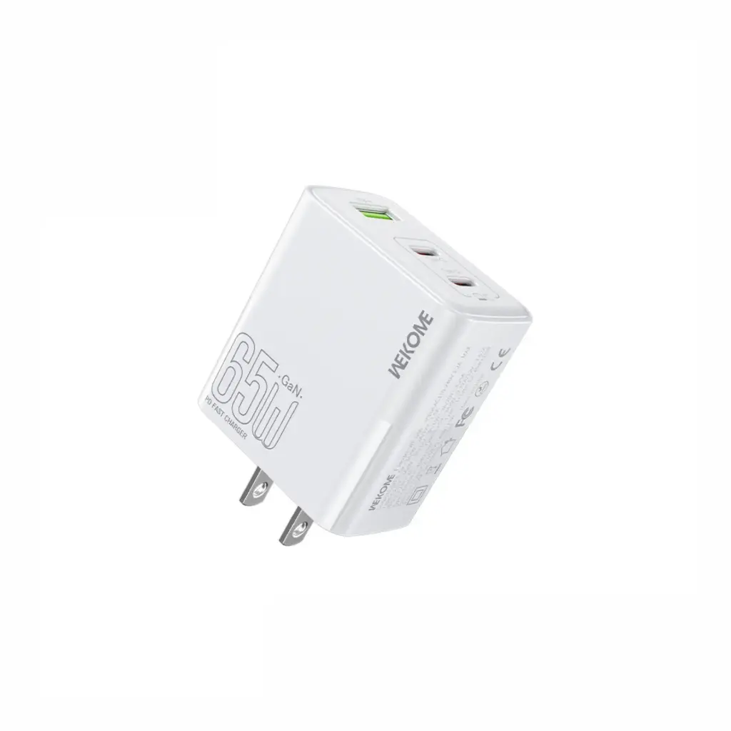 Cargador de Pared Wekome WP-U66 2 USB-C 1 USB USB 65w Blanco