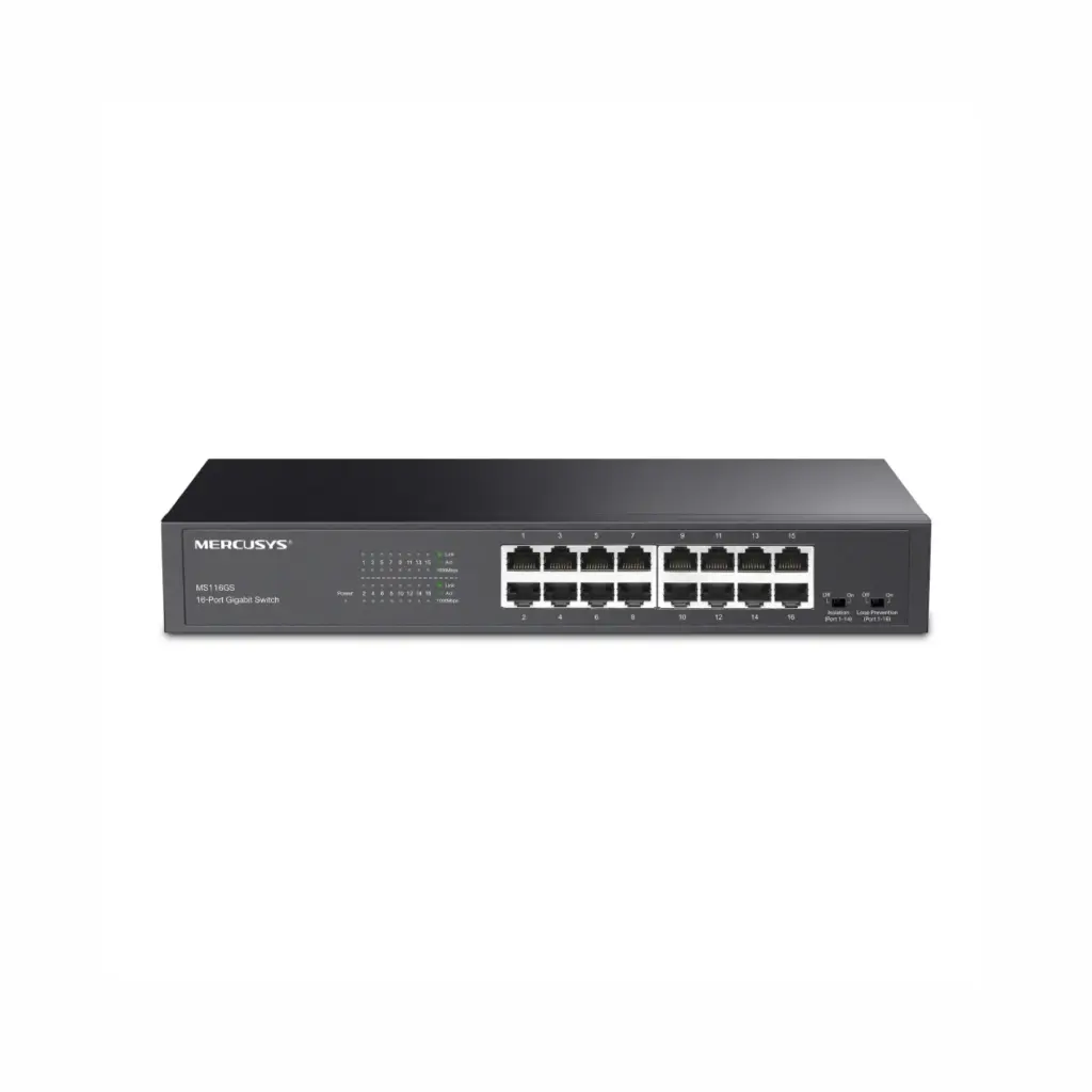 Switch de 16 Puertos Gigabit MERCUSYS MS116GS Negro